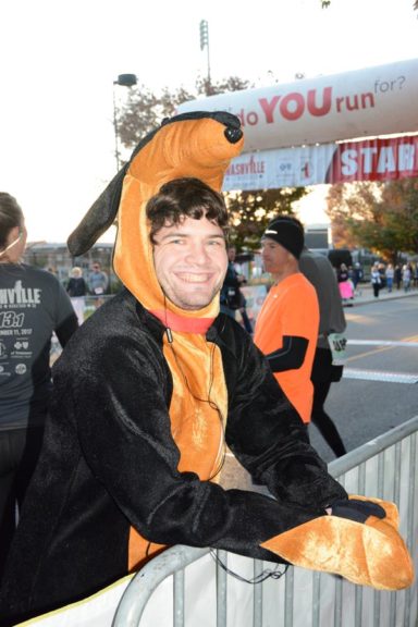 Runner wearing costume