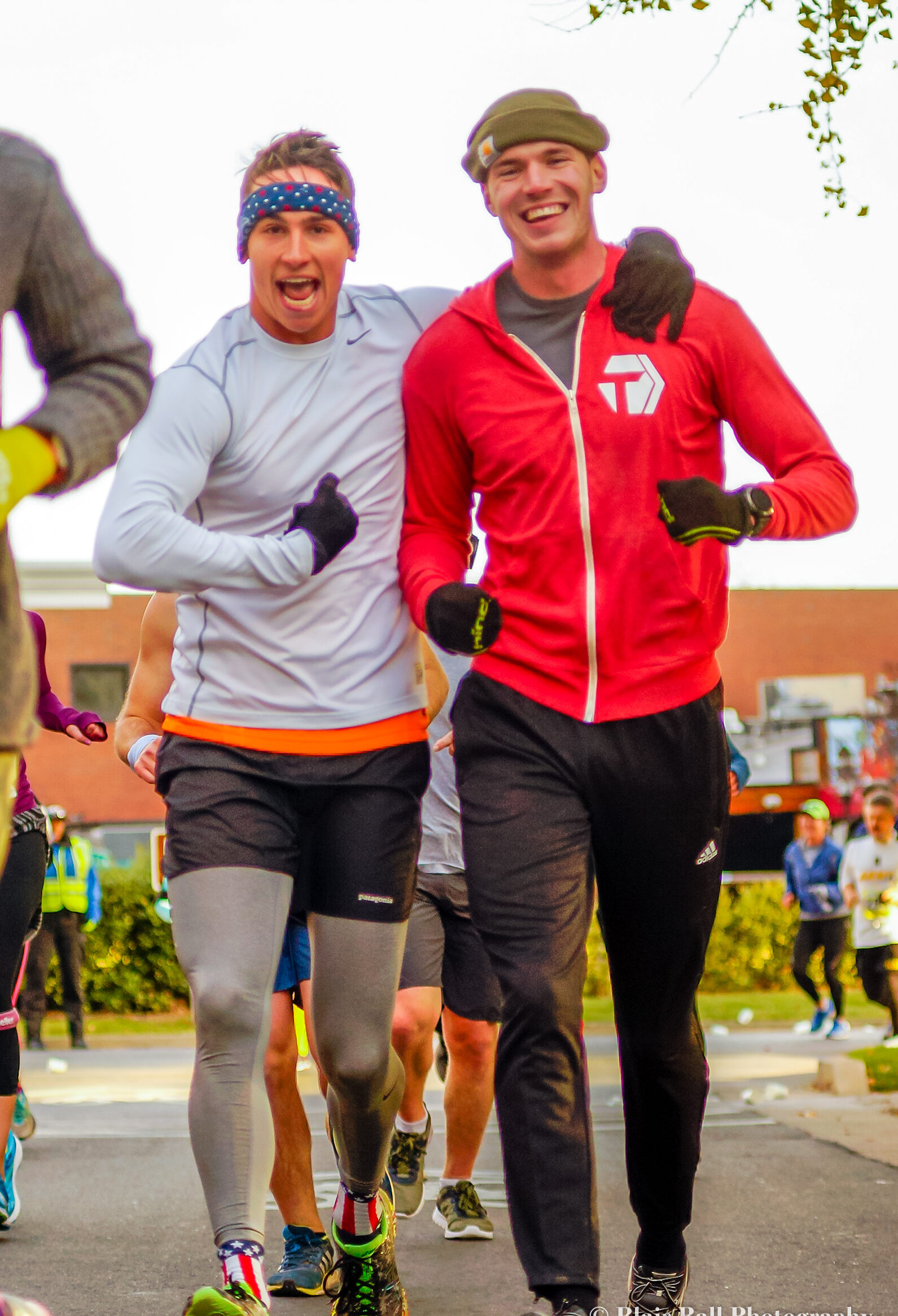 Runner wearing medal