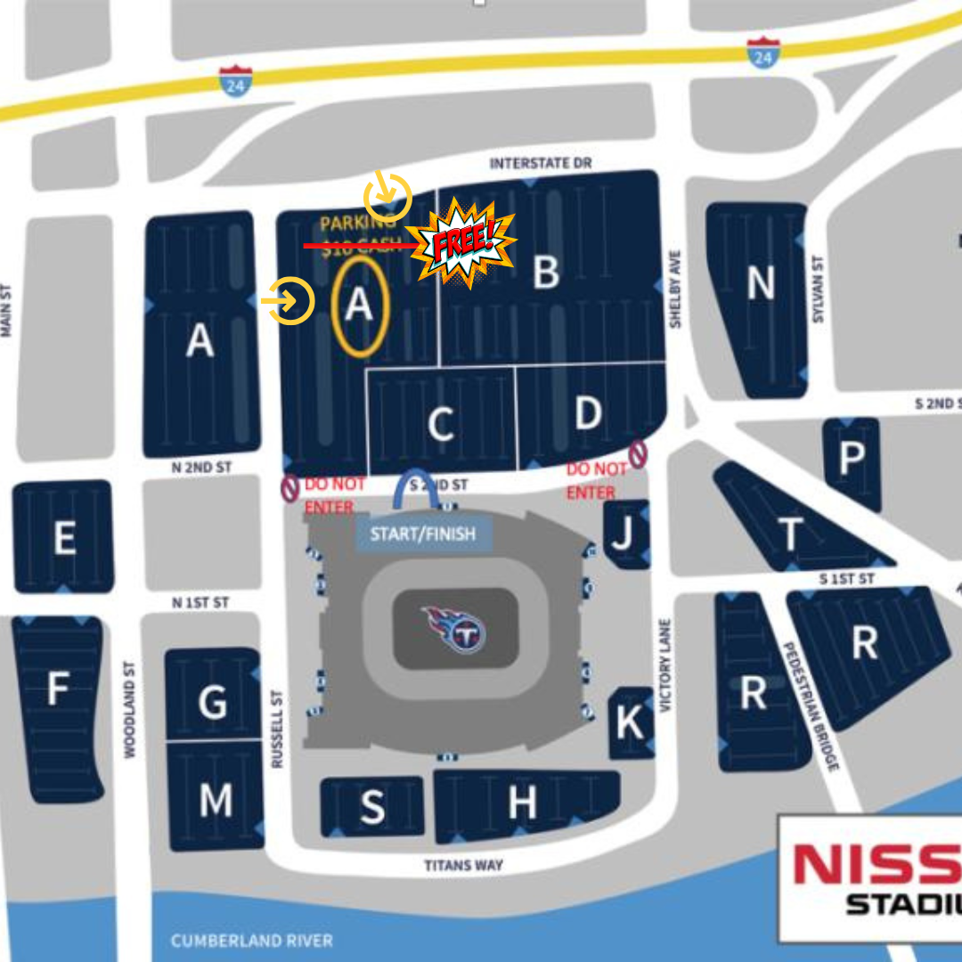 Parking and Road Closure map