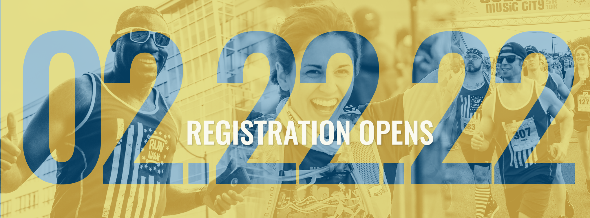 Image of runners with text overlay 02/22/22 Registration Opens